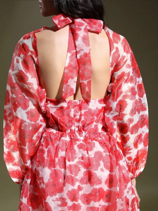 Tokyo Talkies Women Pink Printed Fit And Flare Dress