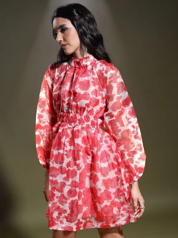  Tokyo Talkies Women Pink Printed Fit And Flare Dresses