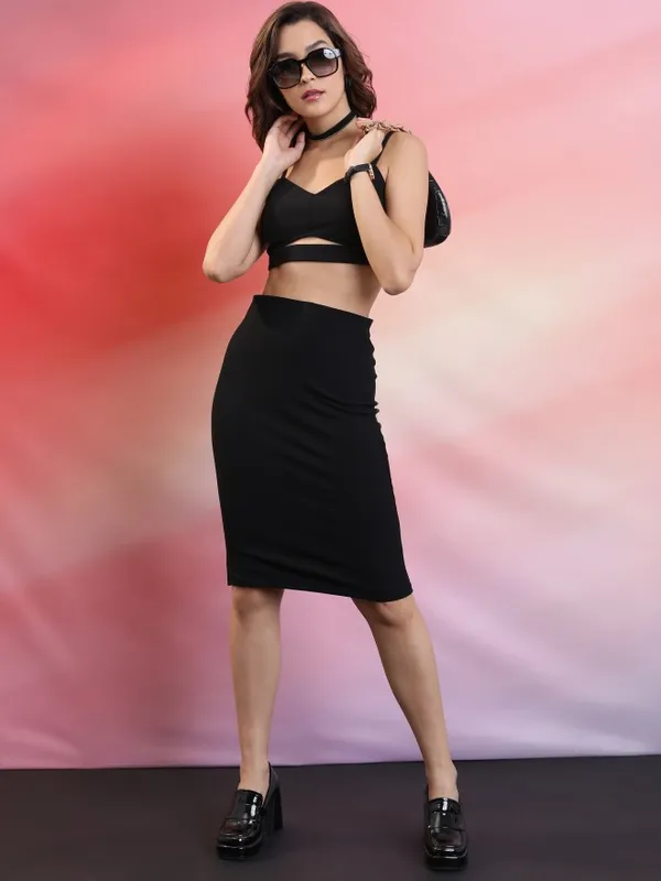 Tokyo Talkies Women Black Mini Skirt