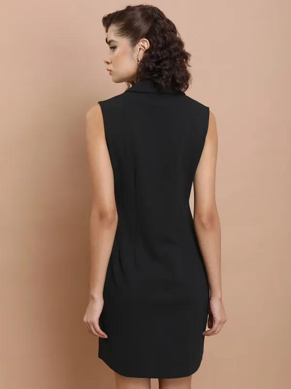  Tokyo Talkies Women Black Solid Blazer Dresses Dresses