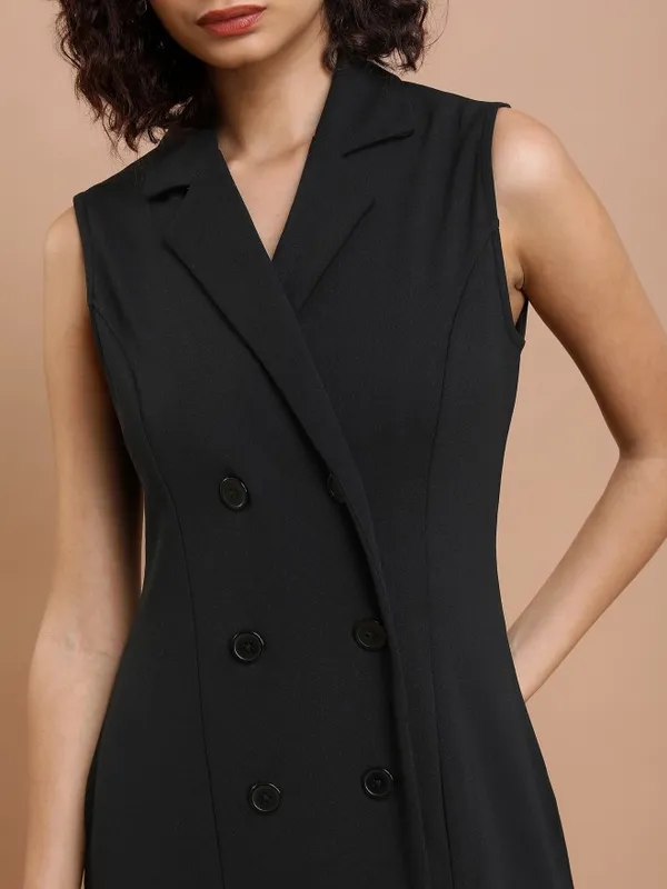  Tokyo Talkies Women Black Solid Blazer Dresses Dresses