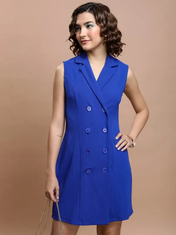 Solid Blazer Dress Dress