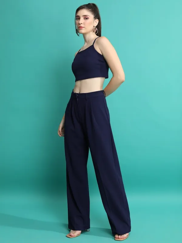 Tokyo Talkies Women Navy Blue Top With Trouser