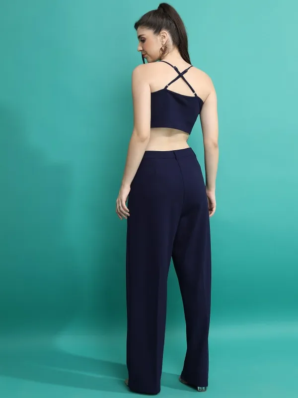 Tokyo Talkies Women Navy Blue Top With Trouser