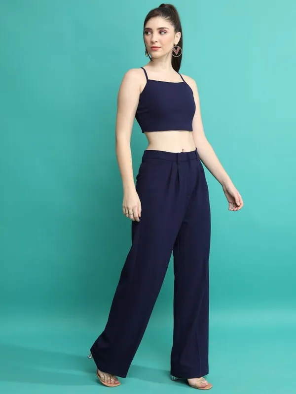 Tokyo Talkies Women Navy Blue Top With Trouser