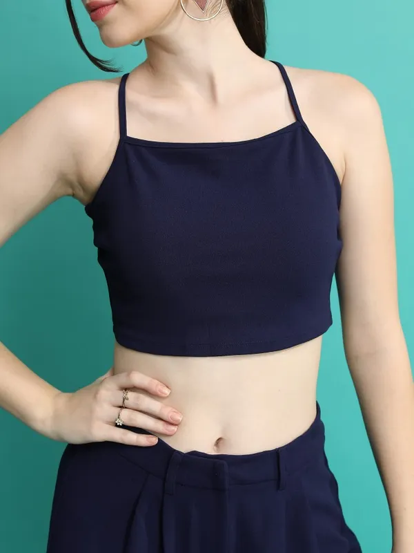 Tokyo Talkies Women Navy Blue Top With Trouser