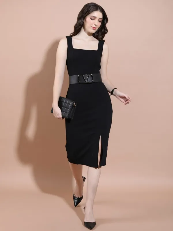  Tokyo Talkies Women Black Solid Bodycon Dresses
