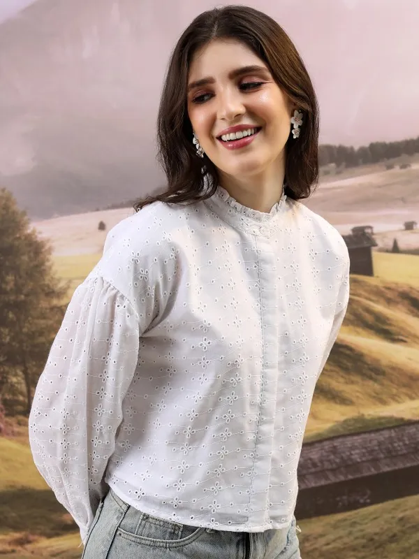 Self Design Blouson Top