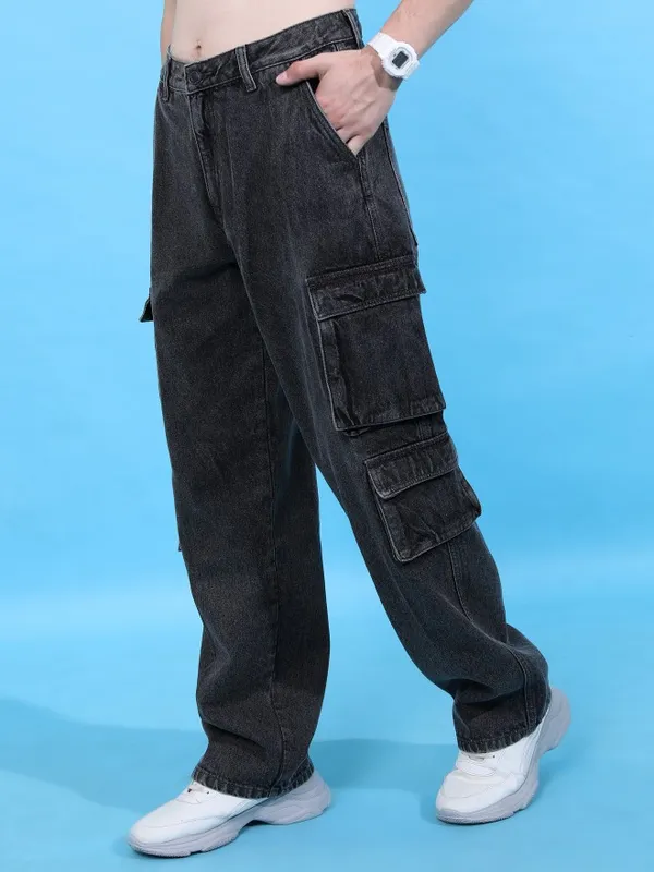  Highlander Men Grey Relaxed Fit Clean Look Jeans