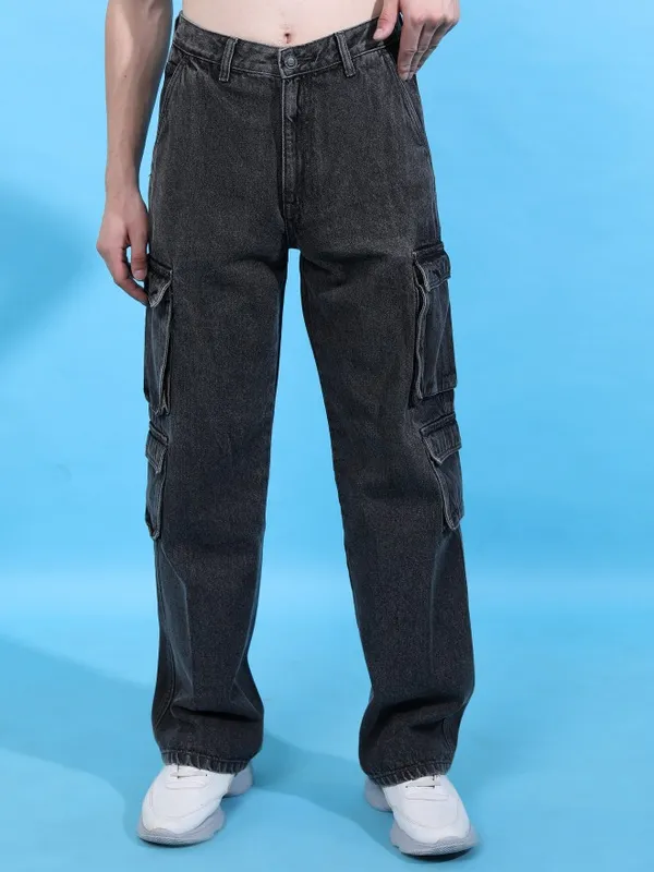 Highlander Men Grey Relaxed Fit Clean Look Jeans