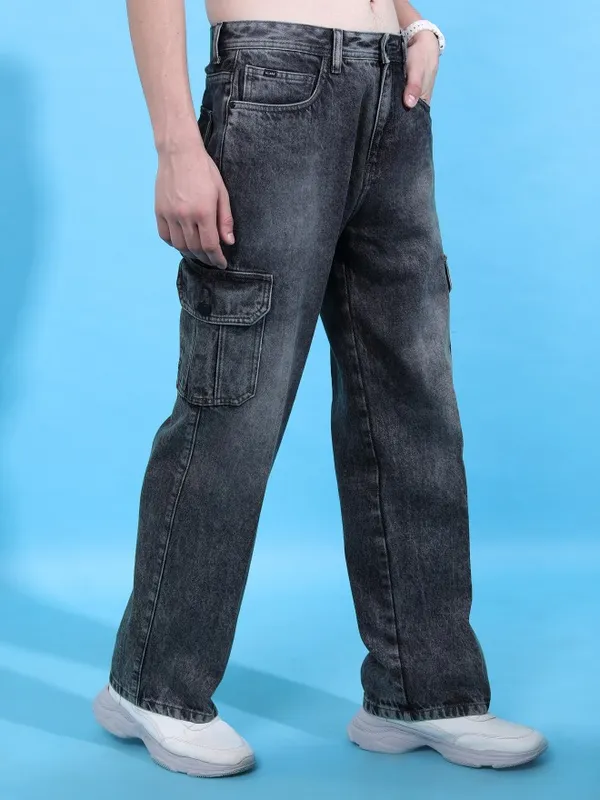  Highlander Men Grey Relaxed Fit Clean Look Jeans