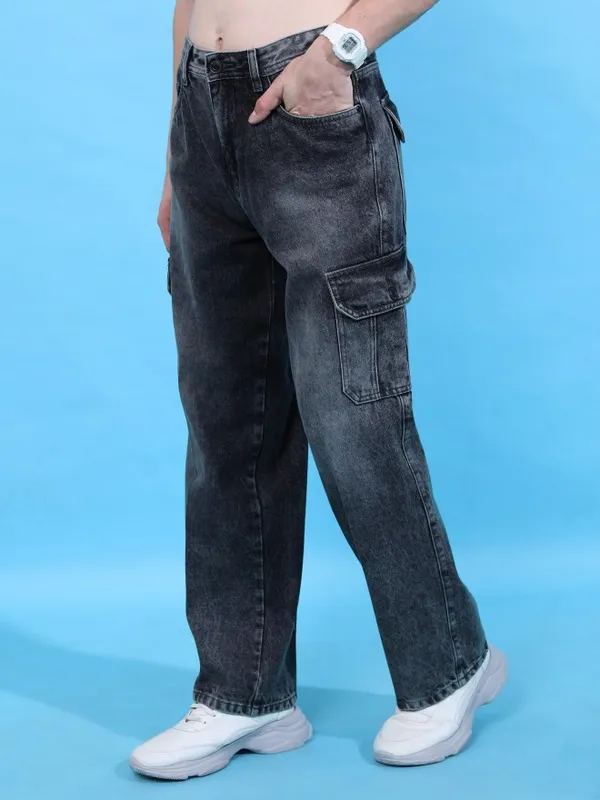  Highlander Men Grey Relaxed Fit Clean Look Jeans