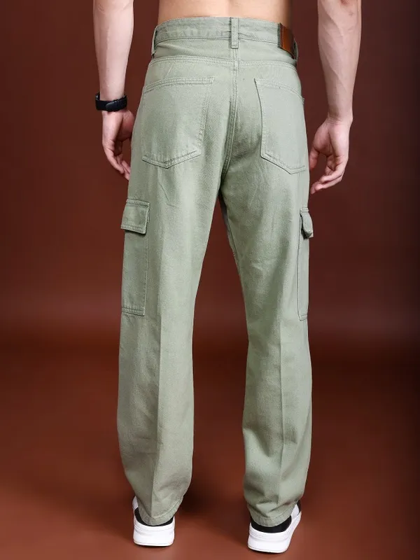  Highlander Men Olive Relaxed Fit Clean Look Jeans