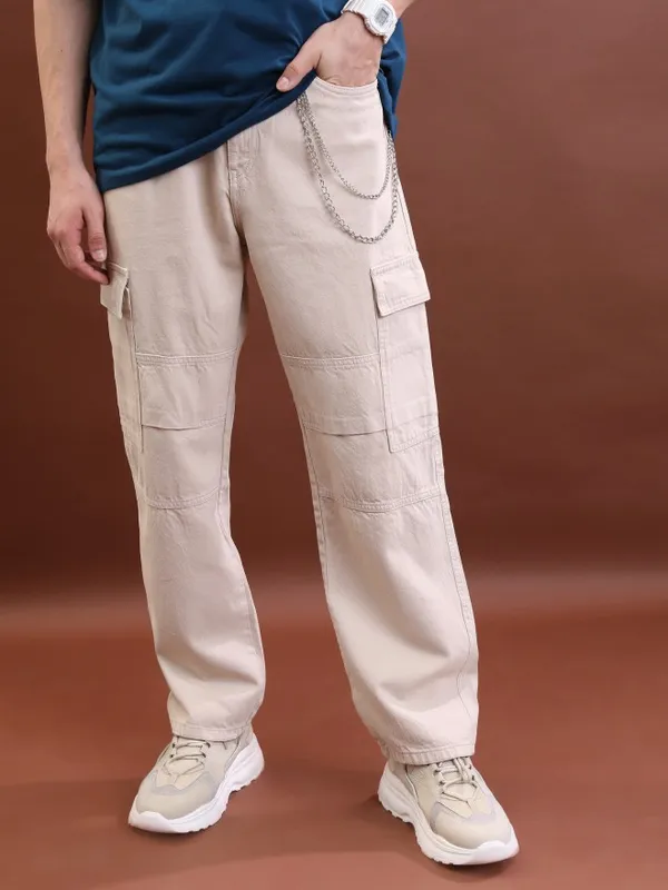  Highlander Men Sand Relaxed Fit Clean Look Jeans