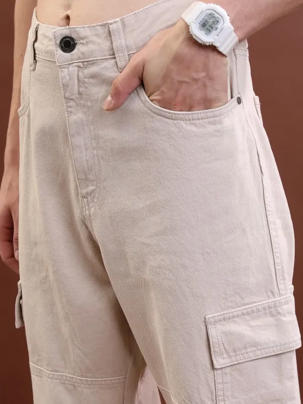  Highlander Men Sand Relaxed Fit Clean Look Jeans