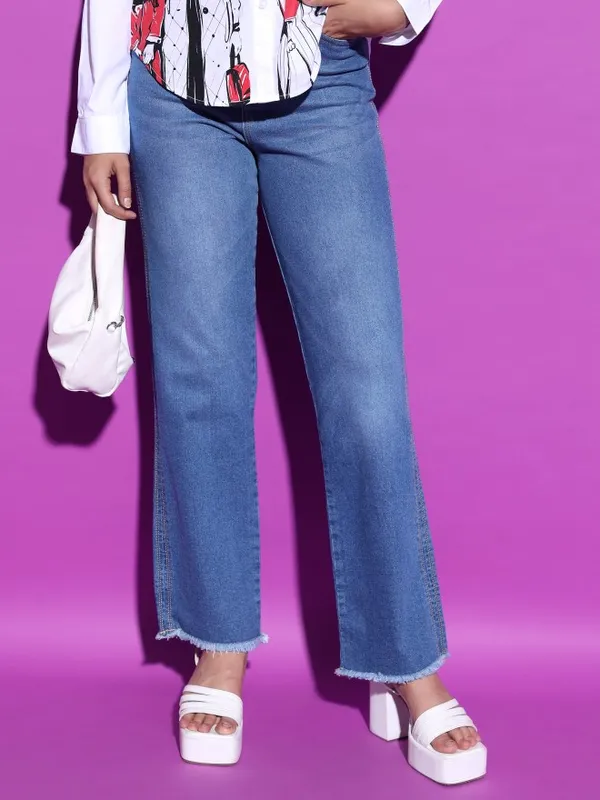  Tokyo Talkies Women Blue Straight Fit Clean Look Jeans
