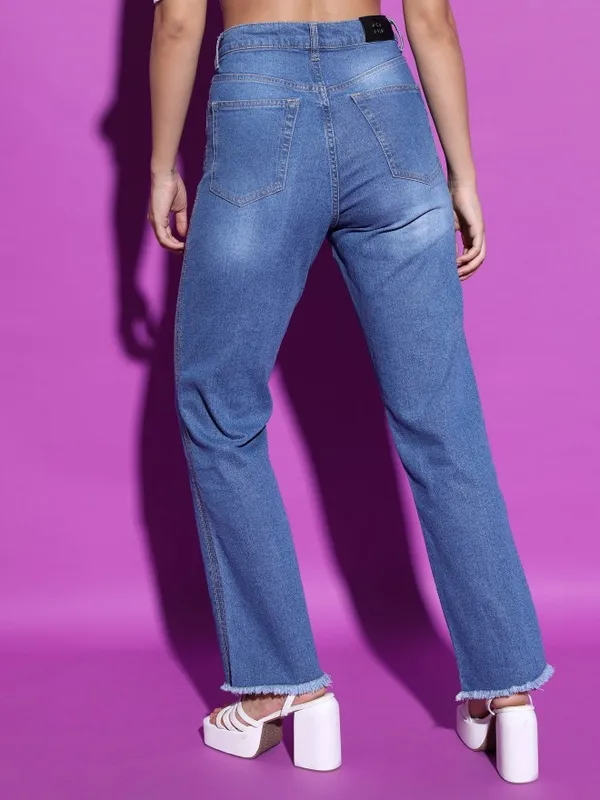  Tokyo Talkies Women Blue Straight Fit Clean Look Jeans
