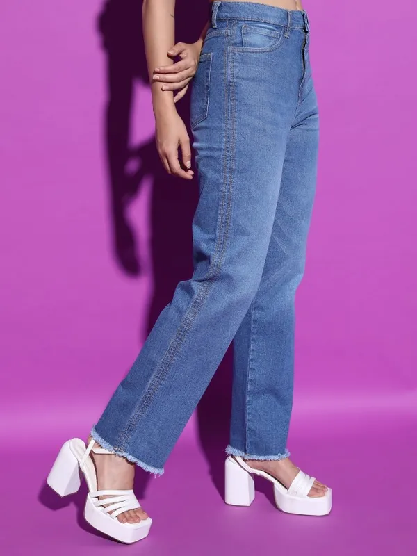  Tokyo Talkies Women Blue Straight Fit Clean Look Jeans