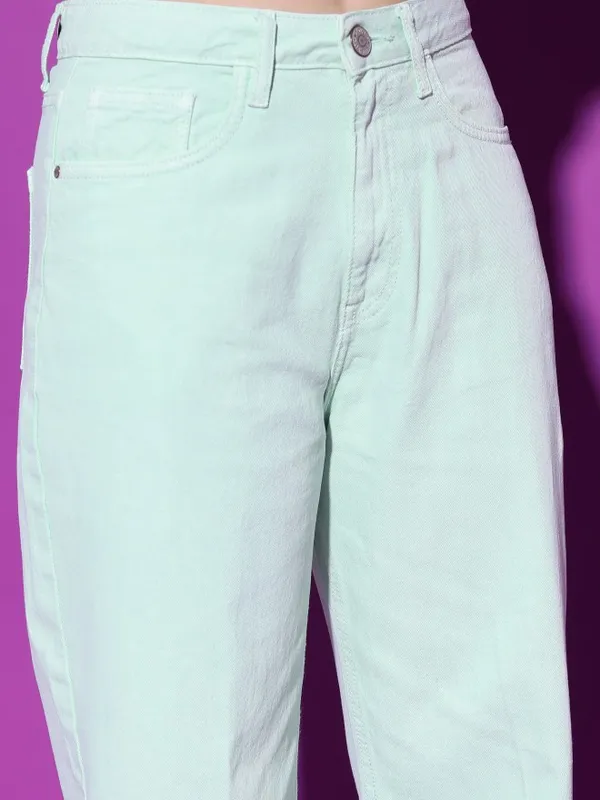  Tokyo Talkies Women Sage Wide Leg Clean Look Jeans