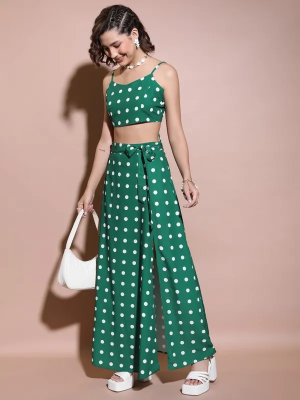 Tokyo Talkies Women Green Top With Trouser