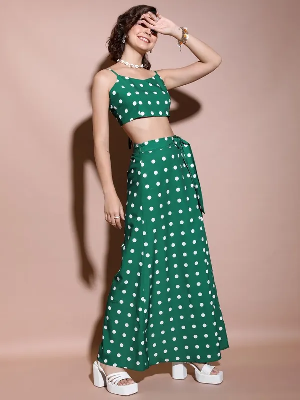 Tokyo Talkies Women Green Top With Trouser