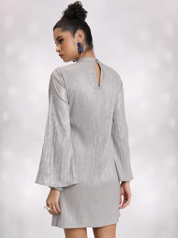 Solid Fit and Flare Dress