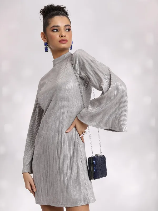 Solid Fit and Flare Dress