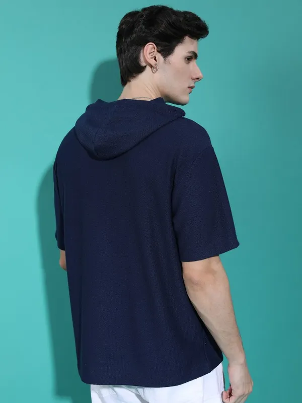 Men Hood Solid T-Shirt