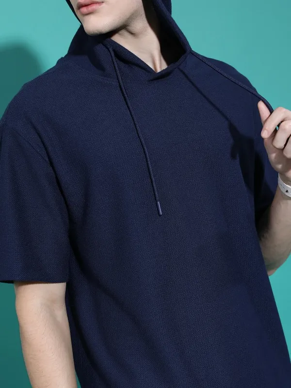 Men Hood Solid T-Shirt