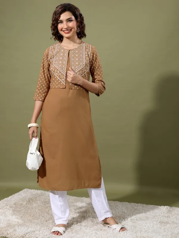  Vishudh Women Brown Solid Kurta Sets