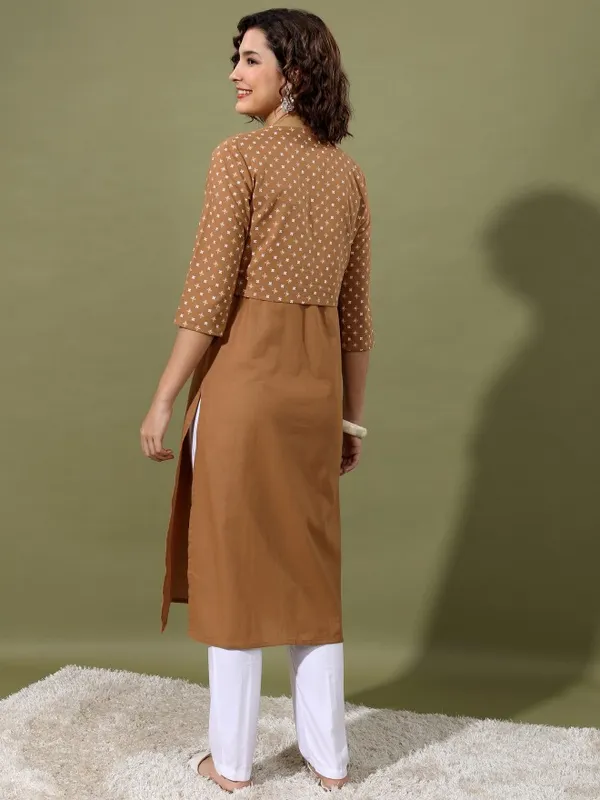  Vishudh Women Brown Solid Kurta Sets