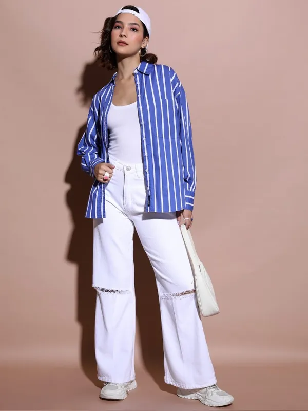  Tokyo Talkies Women White Wide Leg Clean Look Jeans