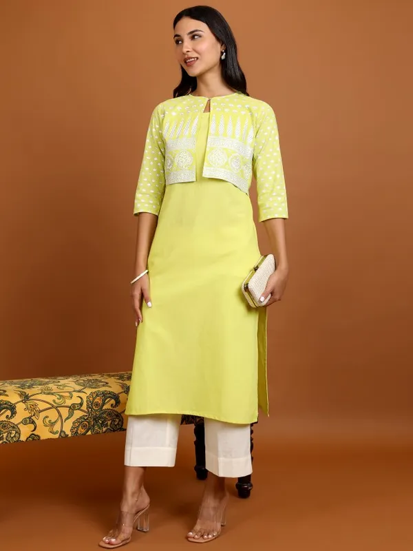  Vishudh Women Green Solid Kurta Sets