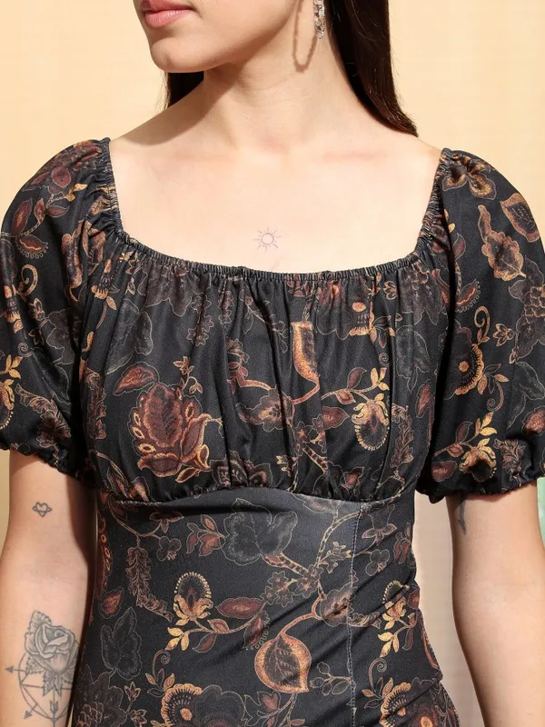 Ketch Women Black Printed Bodycon Dress