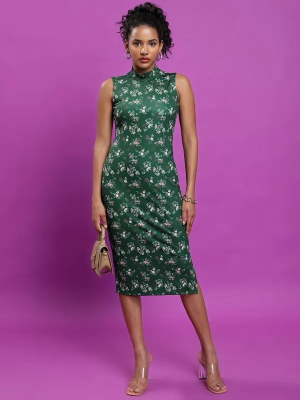  Tokyo Talkies Women Green Printed Bodycon Dresses