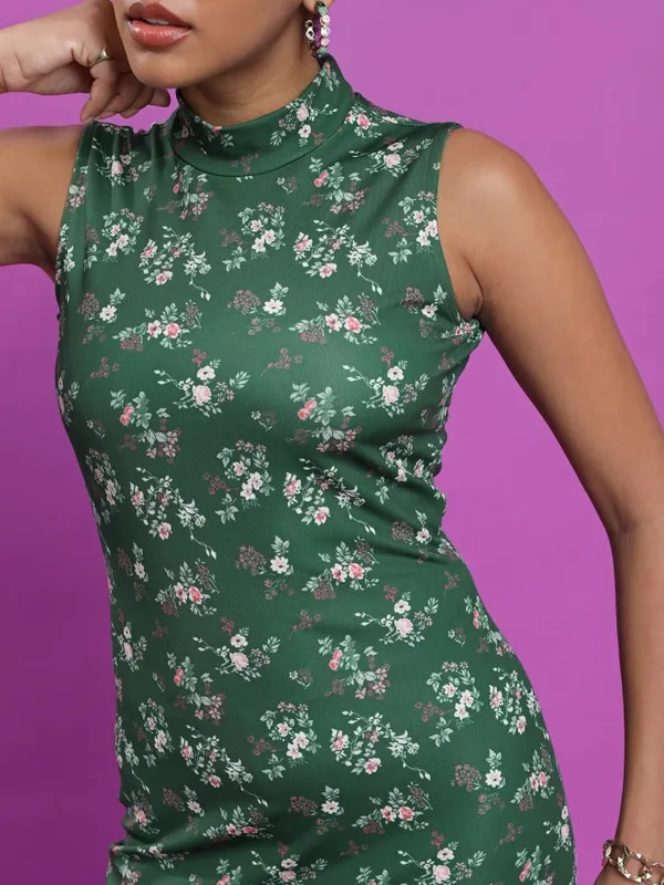  Tokyo Talkies Women Green Printed Bodycon Dresses