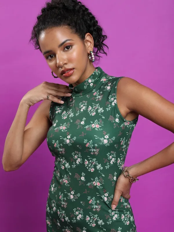  Tokyo Talkies Women Green Printed Bodycon Dresses