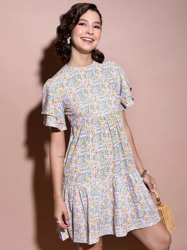 Tokyo Talkies Women Pink Printed Fit And Flare Dresses