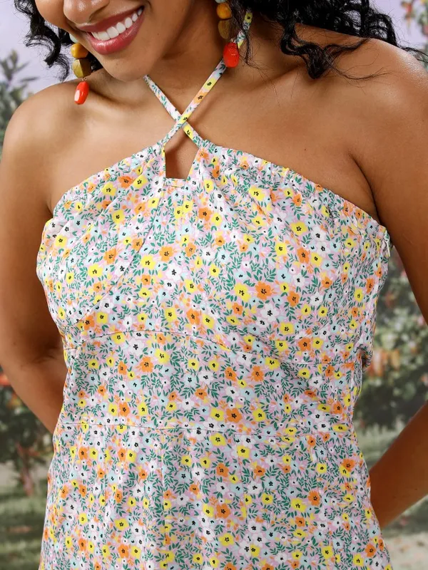 Printed Fit and Flare Dress