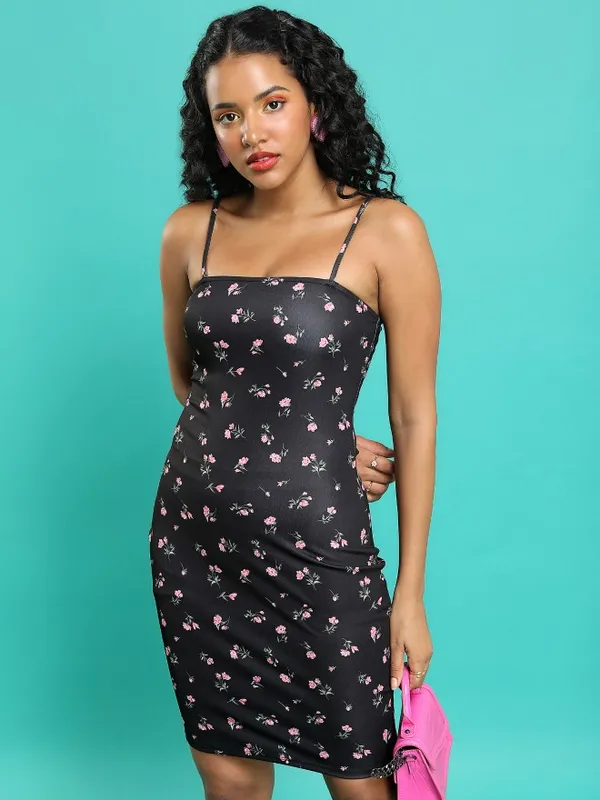  Ketch Women Black Printed Bodycon Dresses