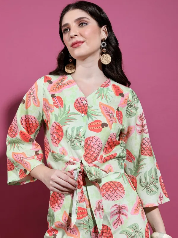 Vishudh Women Green Top With Trouser