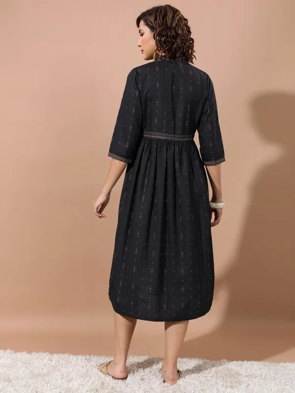 Printed A-Line Dress