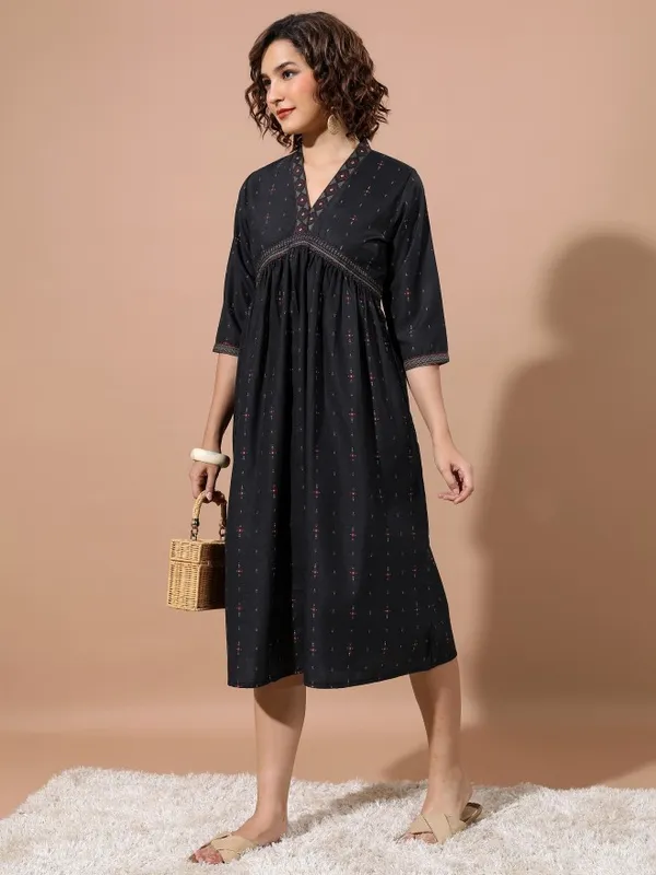 Printed A-Line Dress