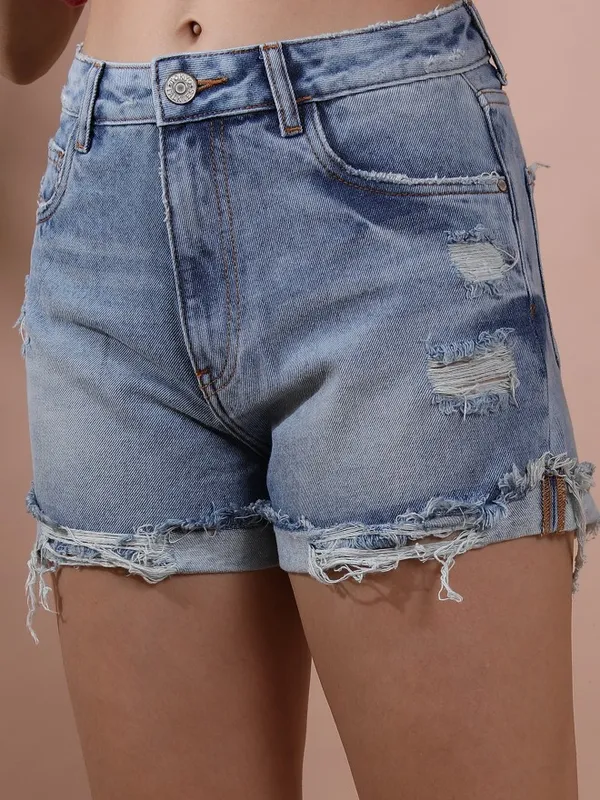  Tokyo Talkies Women Blue Regular Fit Shorts