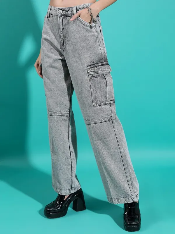  Tokyo Talkies Women Grey Regular Fit Clean Look Jeans