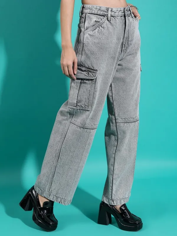  Tokyo Talkies Women Grey Regular Fit Clean Look Jeans