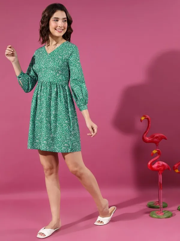 Printed A-Line Dress