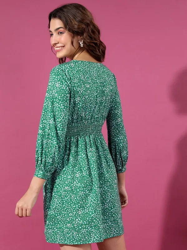 Printed A-Line Dress