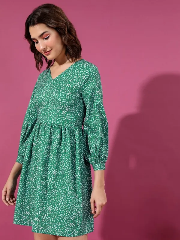 Printed A-Line Dress