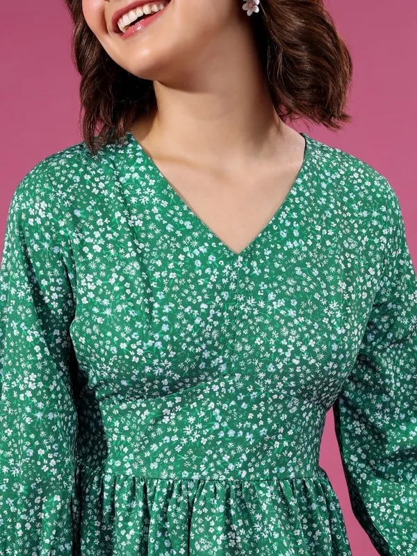 Printed A-Line Dress